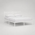 Metallbett Doppelbett aus Stahl, Weiß, Liegefläche 140 × 200 cm, Gesamtmaß ca. 208 × 146 × 95 cm