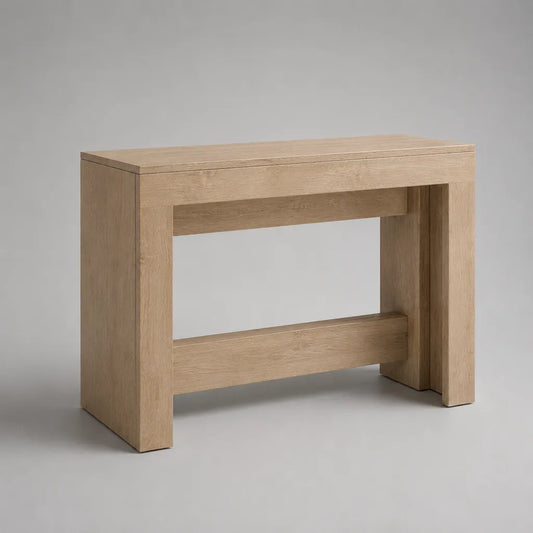 Rechteckiger Konsolentisch aus melaminharzbeschichteter Spanplatte, Eiche Natur, 100 × 35 × 80 cm