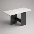 Rechteckiger MDF-Konsolentisch Weiß/Schwarz, 120 × 40 × 75 cm