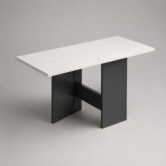 Rechteckiger MDF-Konsolentisch Weiß/Schwarz, 120 × 40 × 75 cm